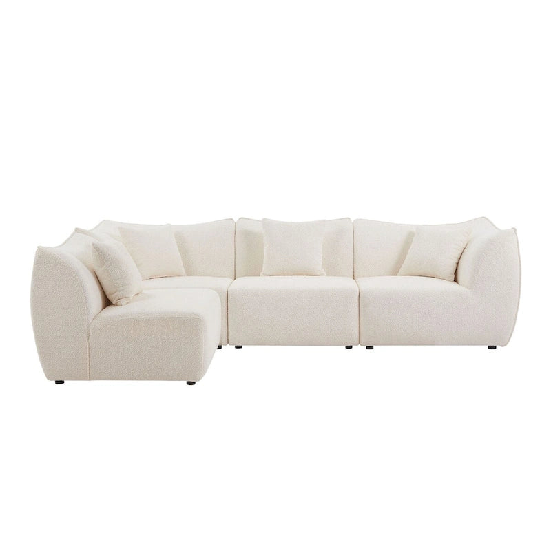 Gemütliches Schlafsofa Konvertierbares Modulares Ecksofa mit tiefen Sitzen 3/4-Sitzer-Sofa