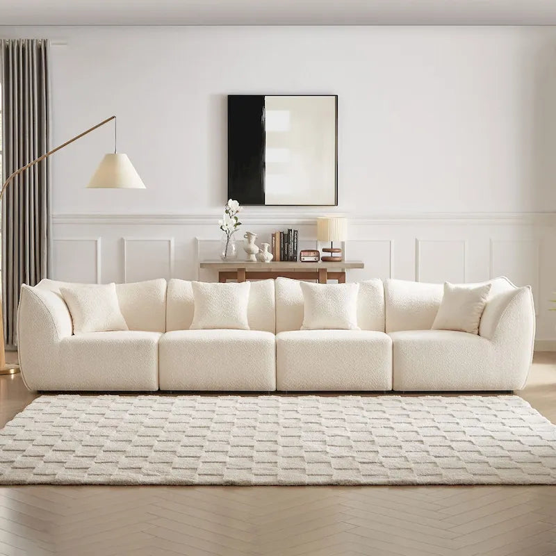 Gemütliches Schlafsofa Konvertierbares Modulares Ecksofa mit tiefen Sitzen 3/4-Sitzer-Sofa