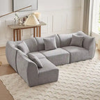 Gemütliches Schlafsofa Konvertierbares Modulares Ecksofa mit tiefen Sitzen 3/4-Sitzer-Sofa