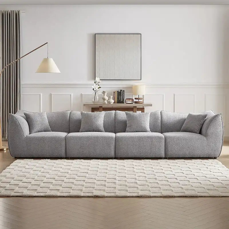 Gemütliches Schlafsofa Konvertierbares Modulares Ecksofa mit tiefen Sitzen 3/4-Sitzer-Sofa