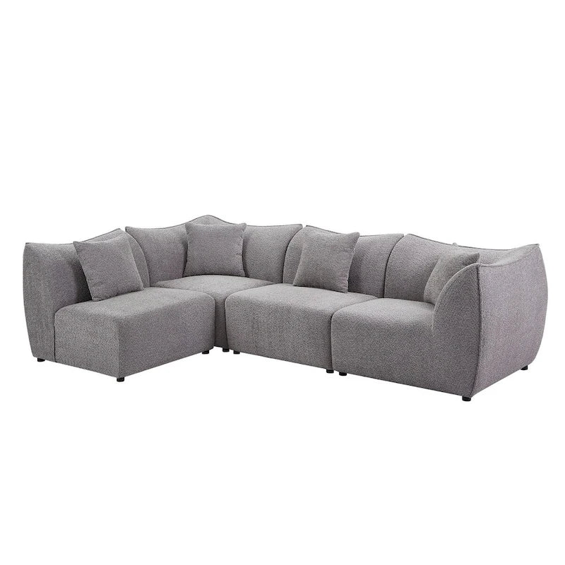 Gemütliches Schlafsofa Konvertierbares Modulares Ecksofa mit tiefen Sitzen 3/4-Sitzer-Sofa