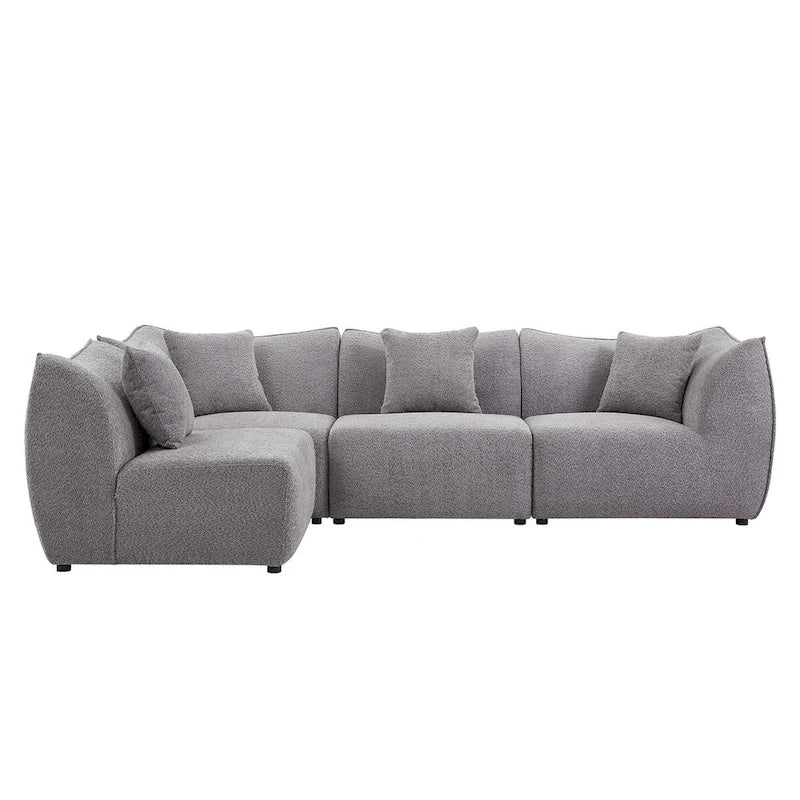 Gemütliches Schlafsofa Konvertierbares Modulares Ecksofa mit tiefen Sitzen 3/4-Sitzer-Sofa