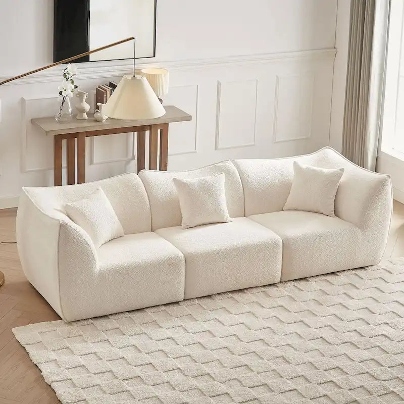Gemütliches Schlafsofa Konvertierbares Modulares Ecksofa mit tiefen Sitzen 3/4-Sitzer-Sofa
