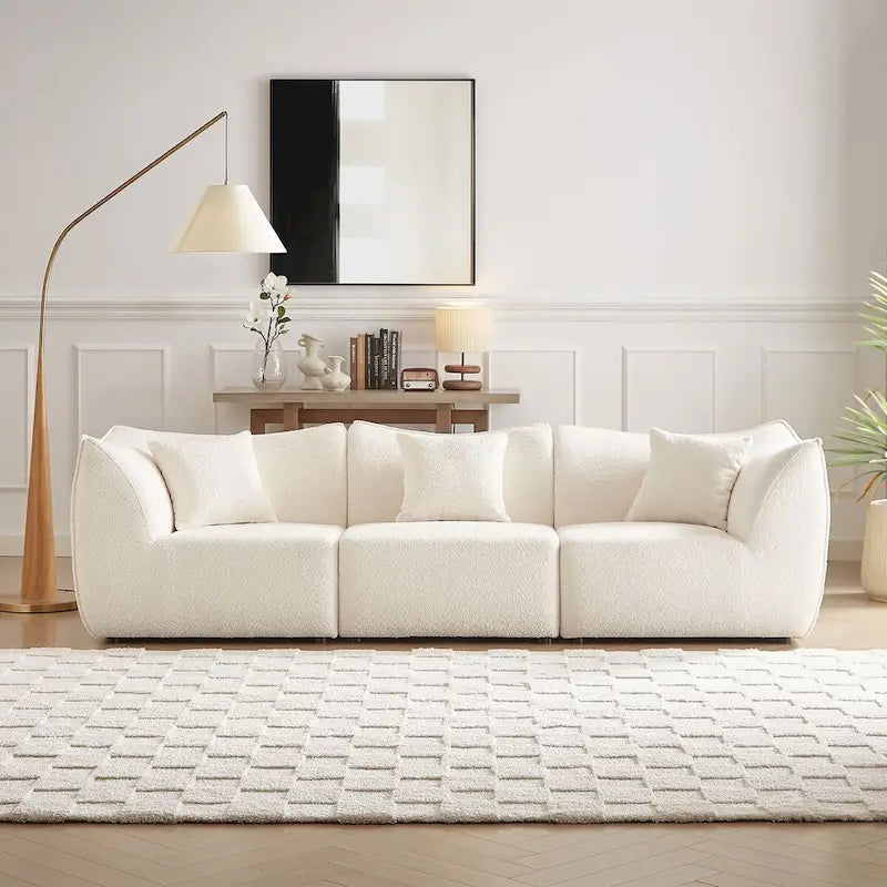 Gemütliches Schlafsofa Konvertierbares Modulares Ecksofa mit tiefen Sitzen 3/4-Sitzer-Sofa