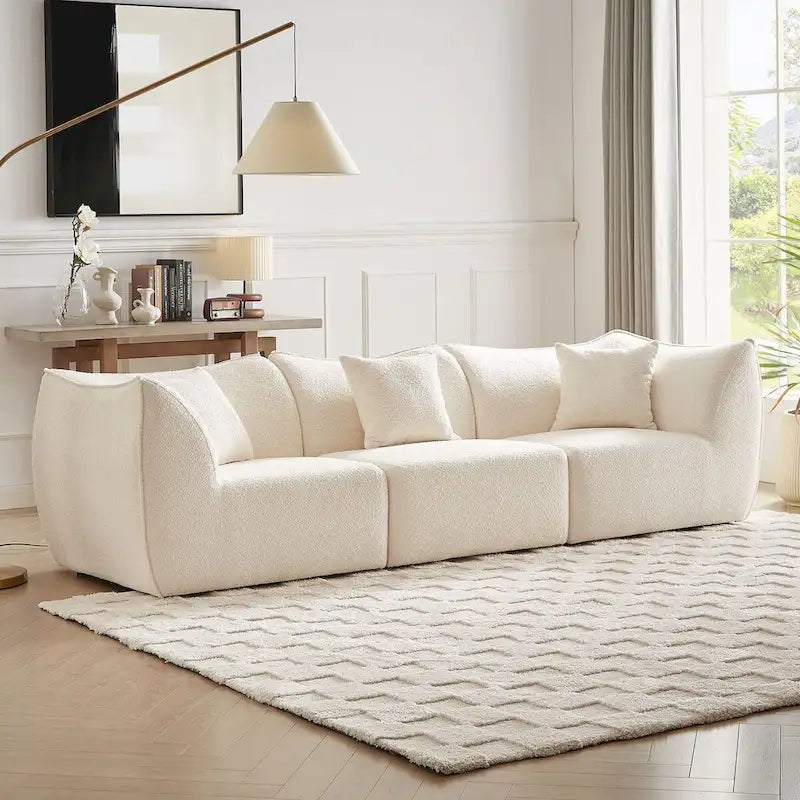 Gemütliches Schlafsofa Konvertierbares Modulares Ecksofa mit tiefen Sitzen 3/4-Sitzer-Sofa