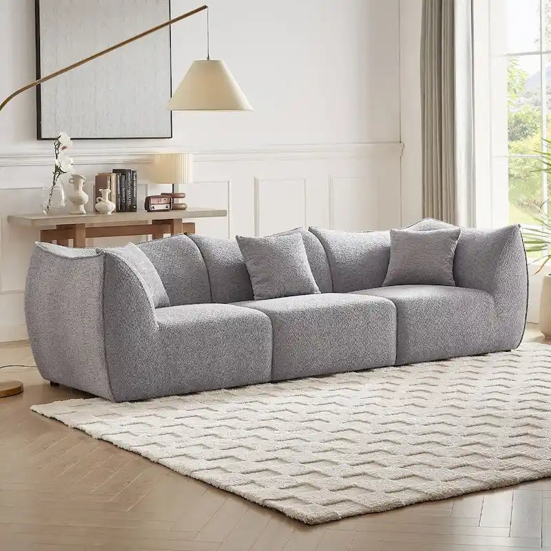 Gemütliches Schlafsofa Konvertierbares Modulares Ecksofa mit tiefen Sitzen 3/4-Sitzer-Sofa