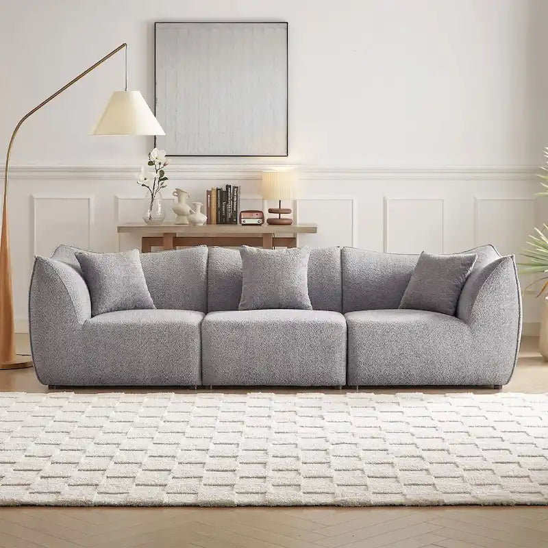 Gemütliches Schlafsofa Konvertierbares Modulares Ecksofa mit tiefen Sitzen 3/4-Sitzer-Sofa