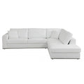 HomeRoots White Italian Leather Reclining L Shaped Two Piece Corner Sectional - 117