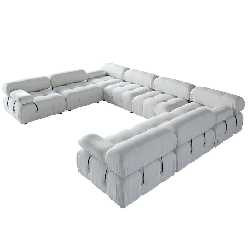 8-teiliges modulares Sektionssofa aus Samt in U-Form – 138.6