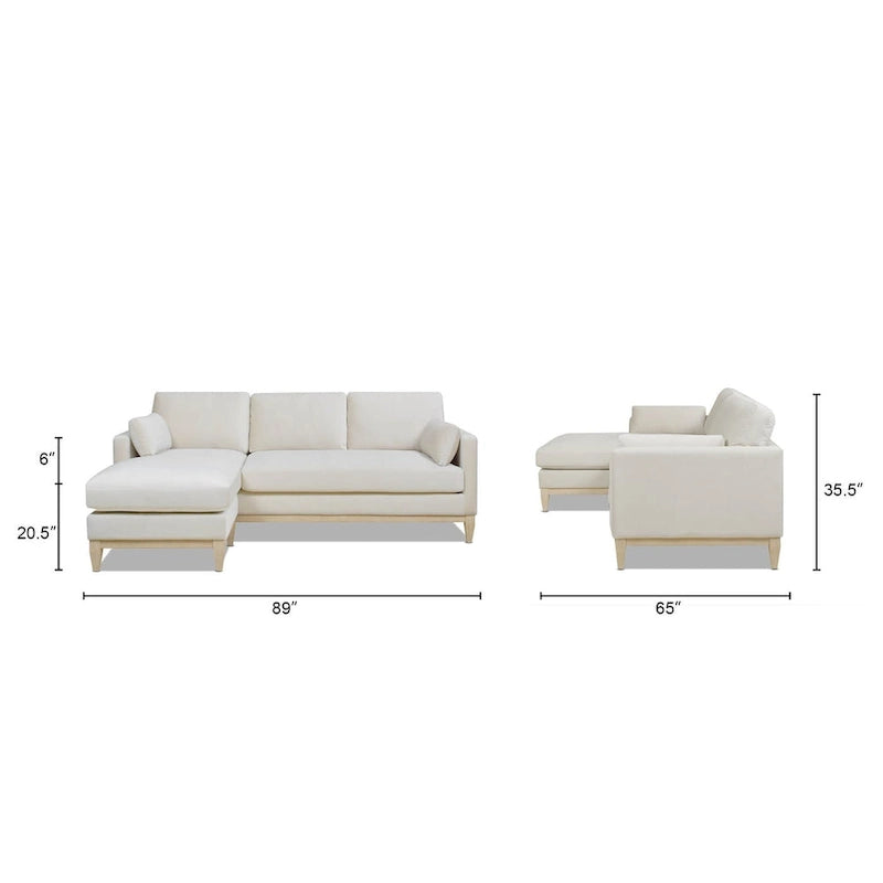 Knox 89 Performance Velvet Wendesofa mit Récamiere