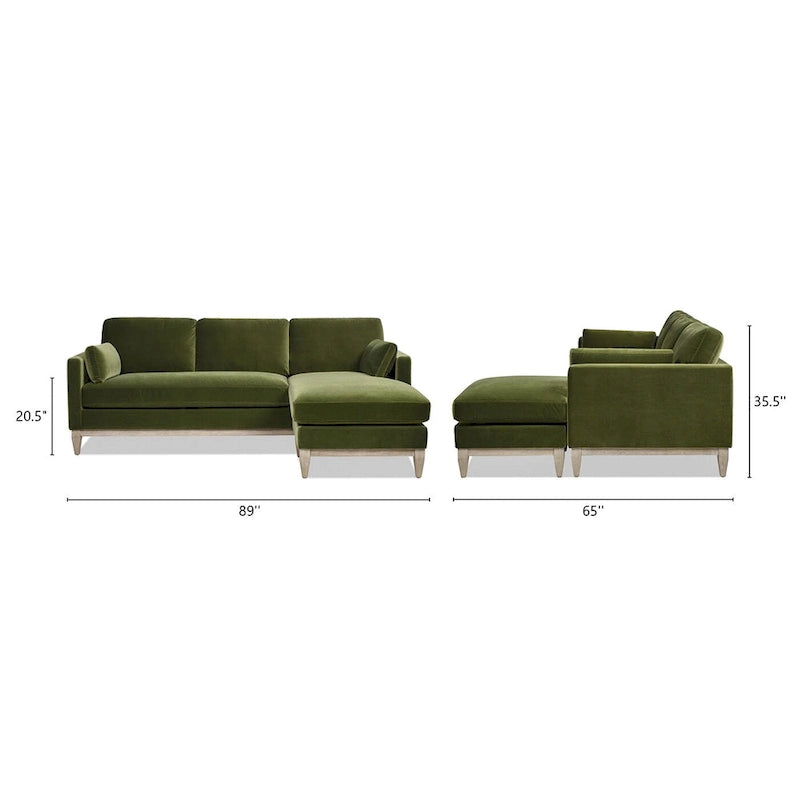 Knox 89 Performance Velvet Wendesofa mit Récamiere