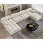138 Konvertibles Modulares Ecksofa, U-förmiges Minimalistisches Samtsofa