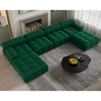 138 Konvertibles Modulares Ecksofa, U-förmiges Minimalistisches Samtsofa