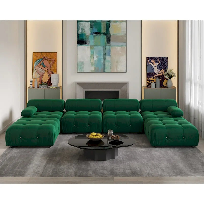138 Konvertibles Modulares Ecksofa, U-förmiges Minimalistisches Samtsofa