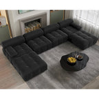 138 Konvertibles Modulares Ecksofa, U-förmiges Minimalistisches Samtsofa