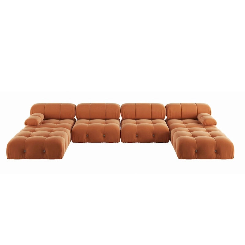 138 Konvertibles Modulares Ecksofa, U-förmiges Minimalistisches Samtsofa