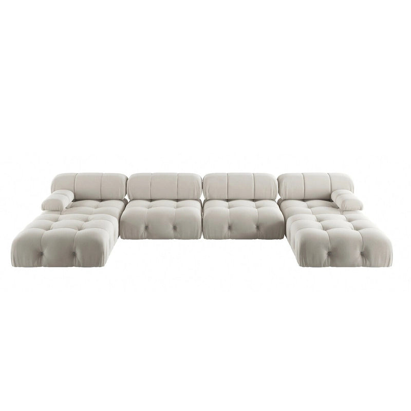 138 Konvertibles Modulares Ecksofa, U-förmiges Minimalistisches Samtsofa