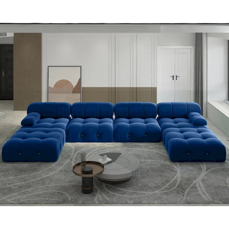 138 Konvertibles Modulares Ecksofa, U-förmiges Minimalistisches Samtsofa