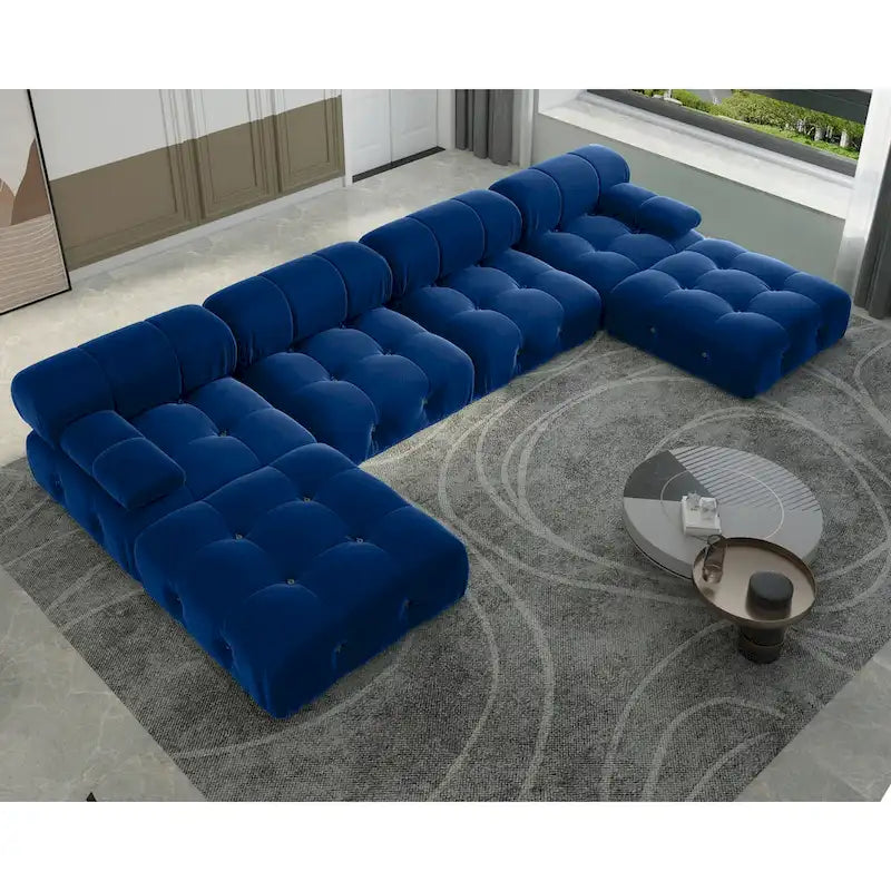 138 Konvertibles Modulares Ecksofa, U-förmiges Minimalistisches Samtsofa