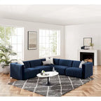 Conjure Channel Tufted Performance Velvet 5-teiliges Sektionalsofa