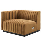 Conjure Channel Tufted Performance Velvet 5-teiliges Sektionalsofa