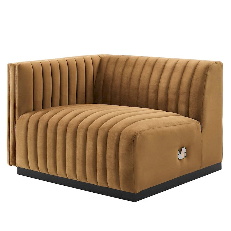 Conjure Channel Tufted Performance Velvet 5-teiliges Sektionalsofa