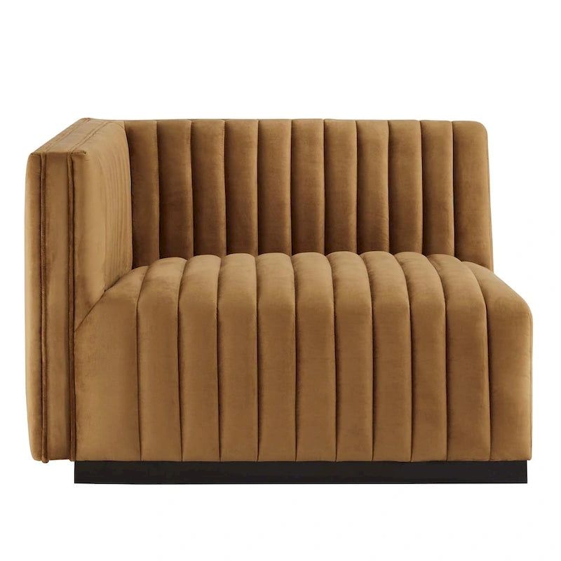 Conjure Channel Tufted Performance Velvet 5-teiliges Sektionalsofa