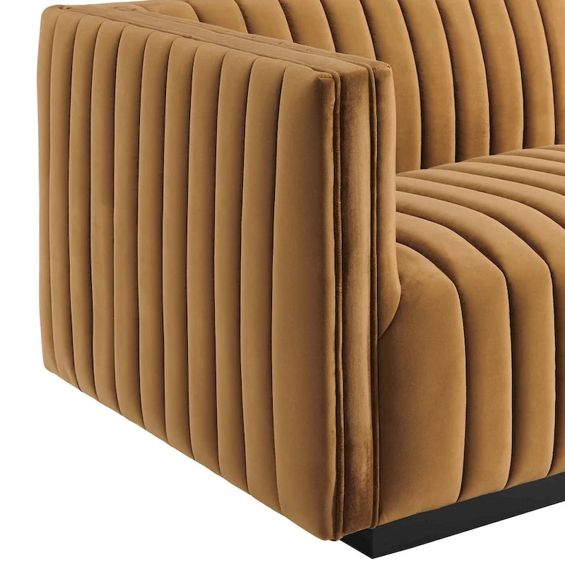 Conjure Channel Tufted Performance Velvet 5-teiliges Sektionalsofa