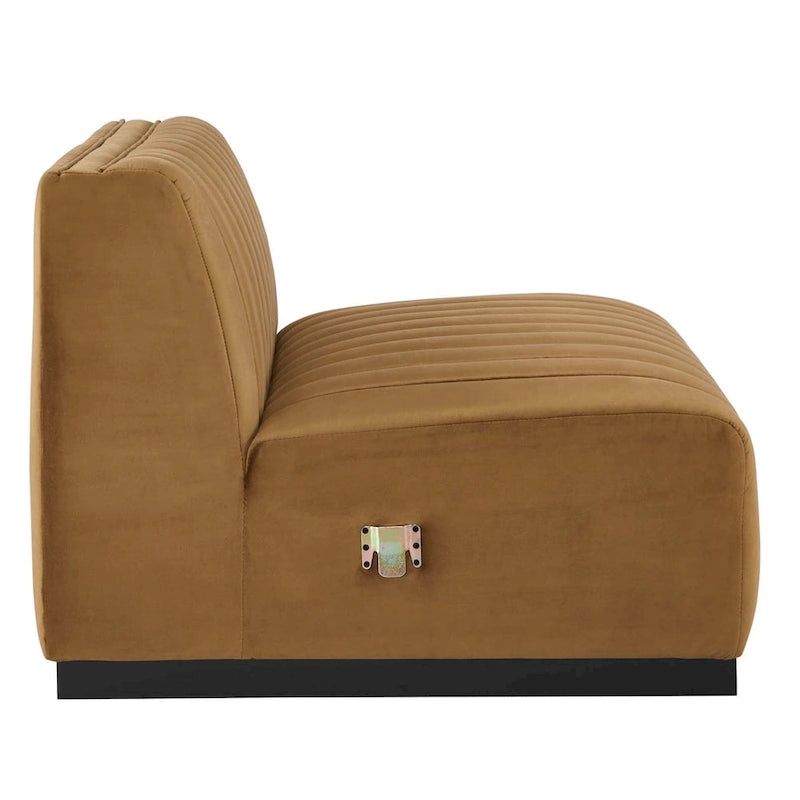 Conjure Channel Tufted Performance Velvet 5-teiliges Sektionalsofa
