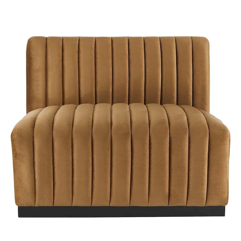 Conjure Channel Tufted Performance Velvet 5-teiliges Sektionalsofa