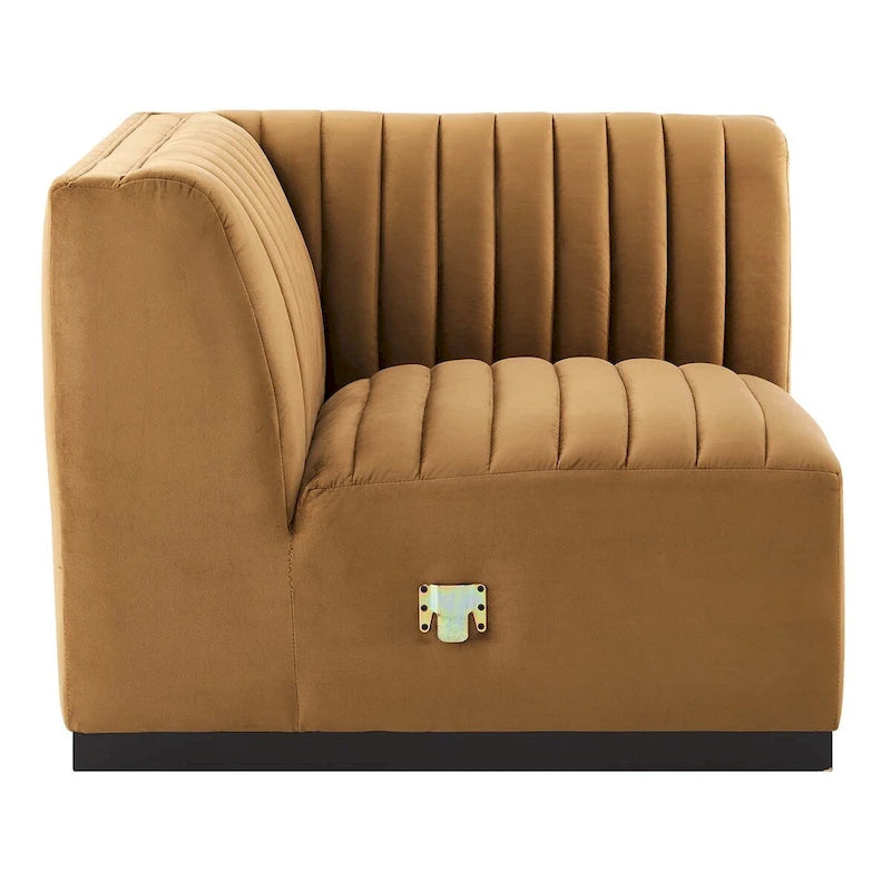 Conjure Channel Tufted Performance Velvet 5-teiliges Sektionalsofa