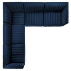 Conjure Channel Tufted Performance Velvet 5-teiliges Sektionalsofa