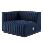 Conjure Channel Tufted Performance Velvet 5-teiliges Sektionalsofa