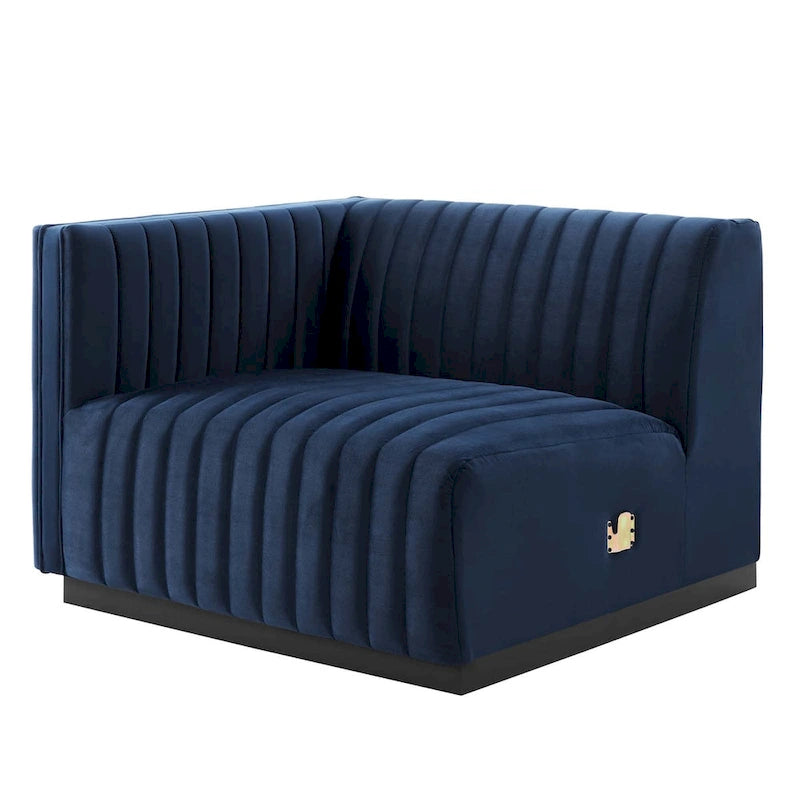 Conjure Channel Tufted Performance Velvet 5-teiliges Sektionalsofa