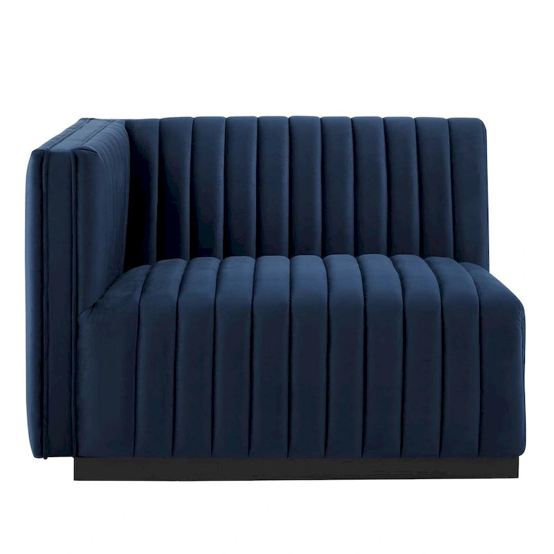 Conjure Channel Tufted Performance Velvet 5-teiliges Sektionalsofa