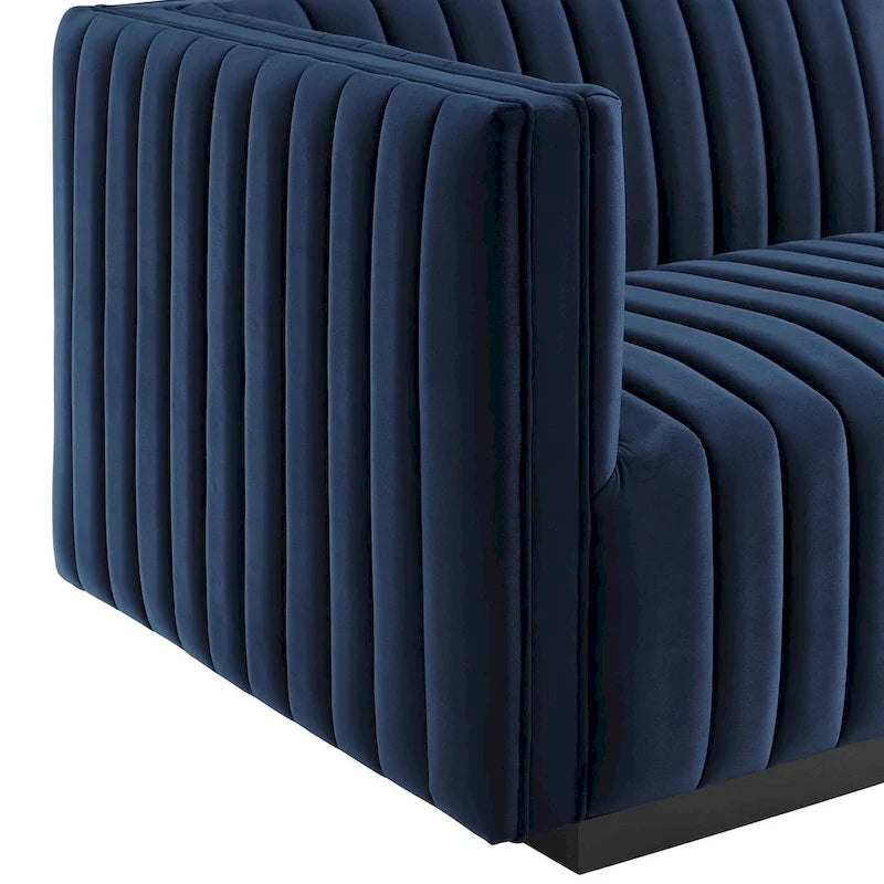 Conjure Channel Tufted Performance Velvet 5-teiliges Sektionalsofa