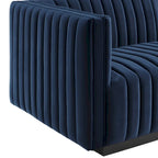Conjure Channel Tufted Performance Velvet 5-teiliges Sektionalsofa