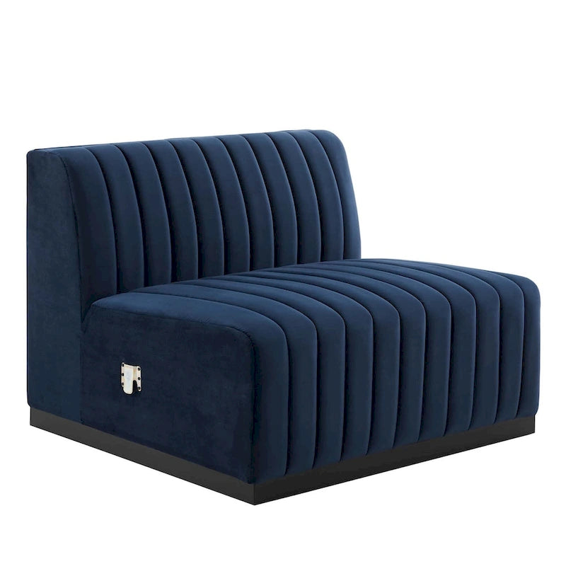 Conjure Channel Tufted Performance Velvet 5-teiliges Sektionalsofa