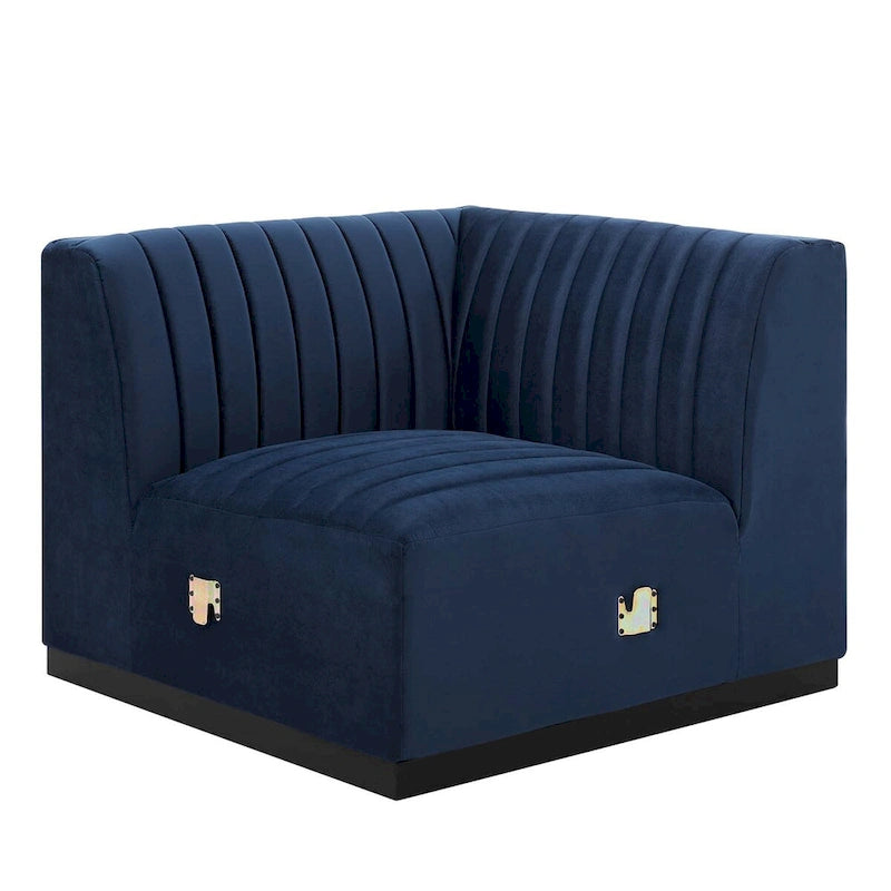 Conjure Channel Tufted Performance Velvet 5-teiliges Sektionalsofa