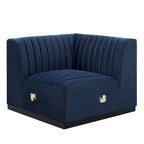 Conjure Channel Tufted Performance Velvet 5-teiliges Sektionalsofa