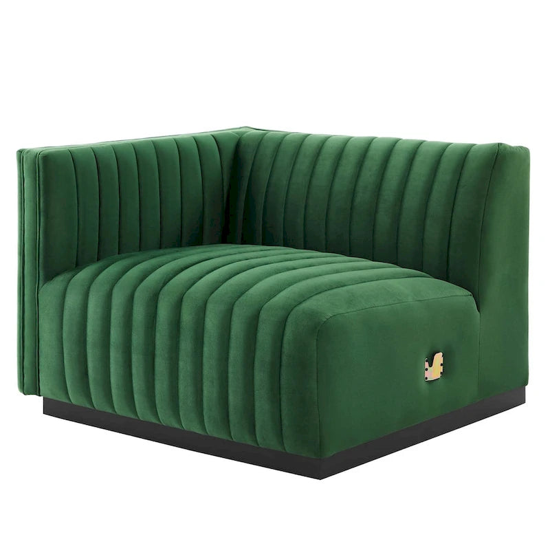Conjure Channel Tufted Performance Velvet 5-teiliges Sektionalsofa