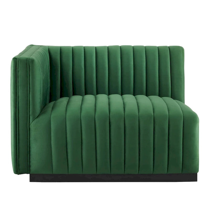Conjure Channel Tufted Performance Velvet 5-teiliges Sektionalsofa