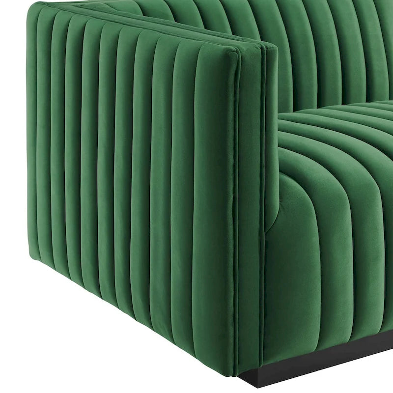Conjure Channel Tufted Performance Velvet 5-teiliges Sektionalsofa