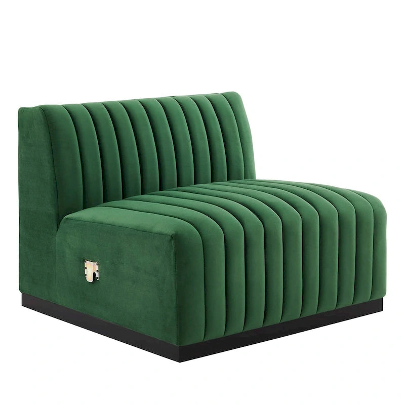 Conjure Channel Tufted Performance Velvet 5-teiliges Sektionalsofa