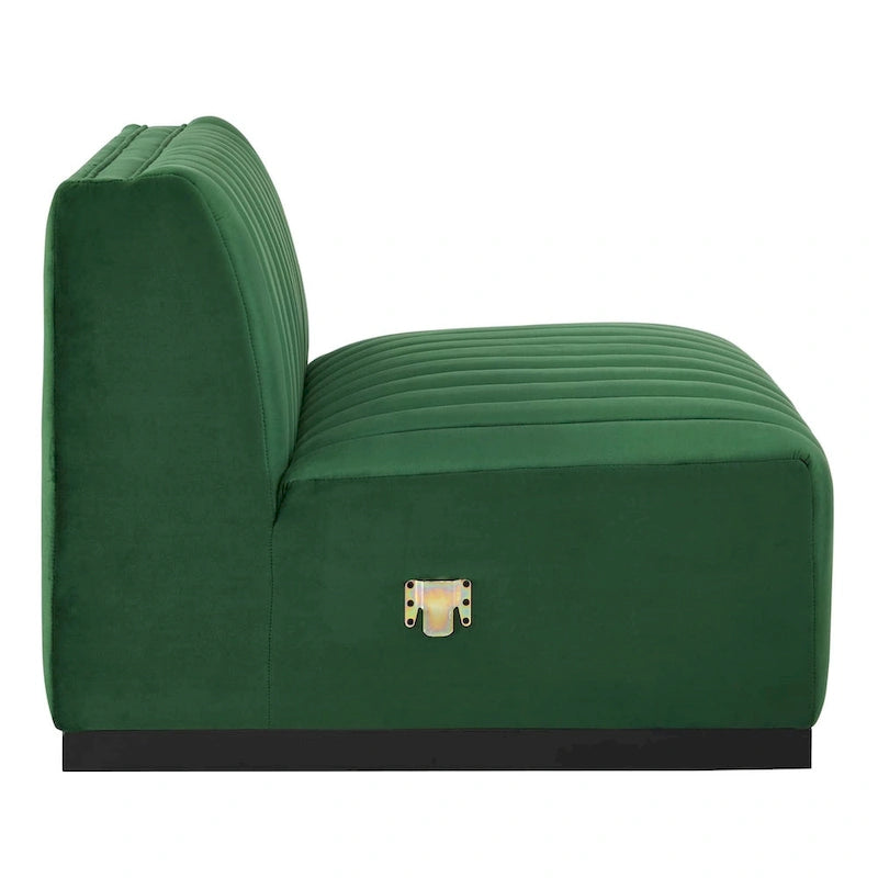 Conjure Channel Tufted Performance Velvet 5-teiliges Sektionalsofa