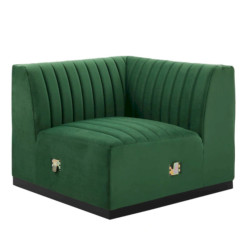 Conjure Channel Tufted Performance Velvet 5-teiliges Sektionalsofa