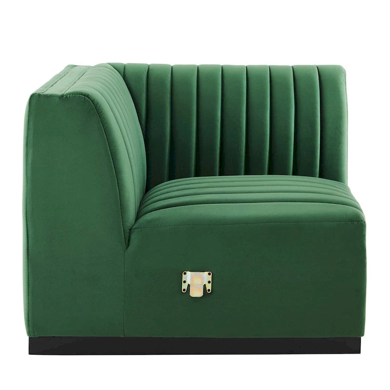 Conjure Channel Tufted Performance Velvet 5-teiliges Sektionalsofa