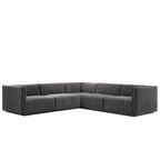 Conjure Channel Tufted Performance Velvet 5-teiliges Sektionalsofa