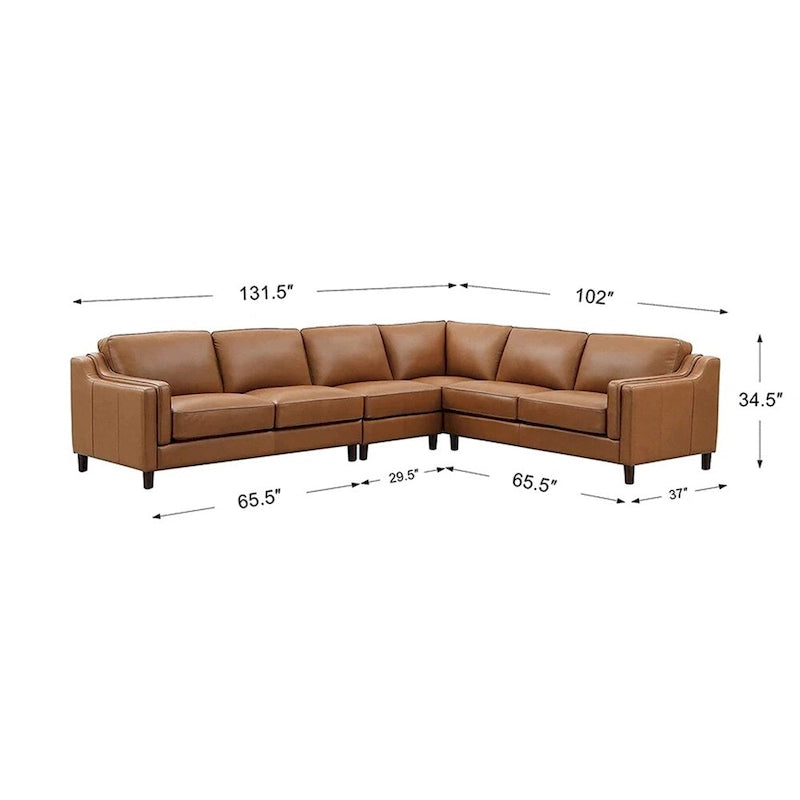 Hydeline Bella Ecksofa in genarbtem Leder