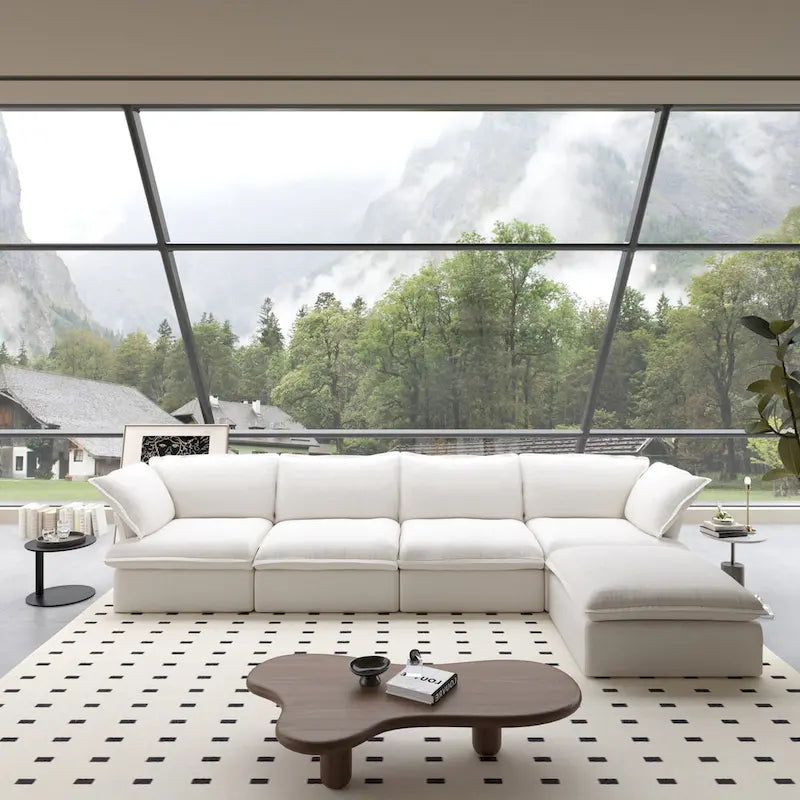 L-förmiges modulares Ecksofa 5-Sitzer mit Chaise und Ottomane